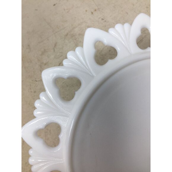 Vintage Kemple White Milk Glass Round Decorative Plate - Picture 6 of 7